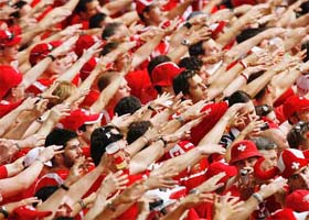 Fans cheer as Switzerland score the first goal in the Group-G World Cup match against Togo in Dortmund