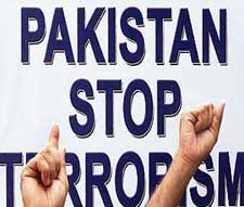 Activists from the All-India Anti-Terrorist Front shout anti-Pakistan slogans during a demonstration against Tuesdays Mumbai bomb blasts in New Delhi on Thursday