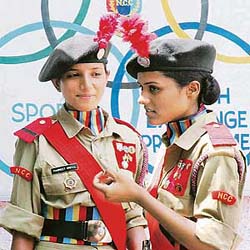 Two Lady Associate NCC Officers at a seminar organised in Ludhiana