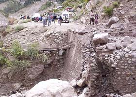 A 300-foot bridge on the Hindustan-Tibet road was washed away by flashflood in the Raldang nullah triggered by a cloud burst near Ribba village in Pooh subdivision in Kinnaur district