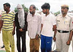 Members of an inter-state gang of robbers arrested by the Panchkula police from Deha Colony, Pinjore