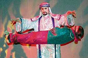 Magician Satya Parkash Sharma performs at Neelam Theatre in Chandigarh