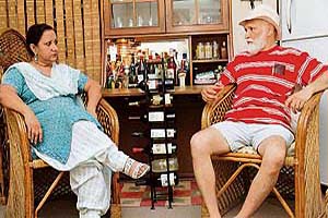 The Marwahas sit pretty with their wine collection in their Sector 7 home