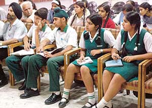 Students at a workshop organised by the Chandigarh Sahitya Akademi