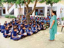 This class at a school in Begowal near Ludhiana has more girls than boys, a rare phenomenon in this region