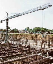Pakistani labourers use a crane as they work on the construction of luxury apartments in Islamabad. Pakistan’s current housing shortfall is projected at 6.19 million units, according to the Ministry of Finance. It is estimated that to address the backlog and to meet the housing shortfall in the next 20 years the overall housing production has to be increased to 5 lakh housing units annually.