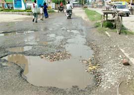 Roads are poorly maintined in many of the Indian towns