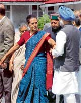Congress president Sonia Gandhi and Prime Minister Manmohan Singh at the Congress Chief Ministers conclave in Nainital on Saturday