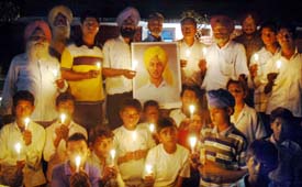 A candle-light procession being taken out on the campus of Punjab Agricultural University in Ludhiana on Thursday evening to mark the birth centenary of Bhagat Singh