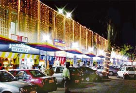 The tastefully decorated Sector 22 market in Chandigarh presents a beautiful sight at night