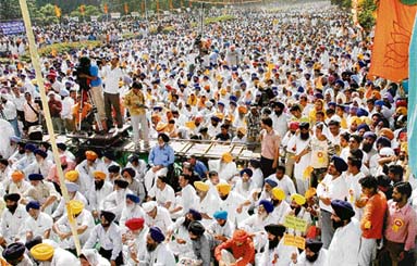 A sea of humanity at the SAD-BJP rally at Matka Chowk in Chandigarh