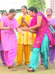 College students in Jalandhar prepare for youth festivals.