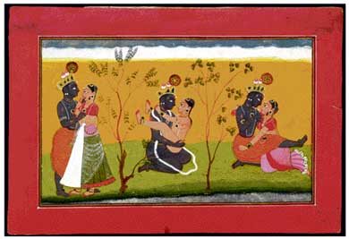 The Kangra miniature paintings of Radha-Krishna are currently displayed at the Art Gallery of New South Wales, Sydney