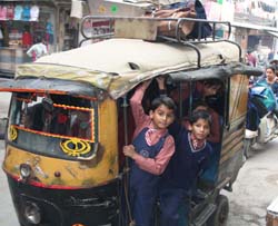 Auto-rickshaw drivers continue to pack schoolchildren like sardines despite the recent accident in which two children lost their lives.