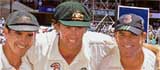 Australias retiring Big Three Justlin Langer, Glenn McGrath and Shane Warne happy together after Australia defeated England to regain the Ashes on Friday