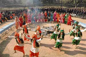 A students of Tender Heart, Sector 33, celebrate Lohri