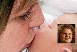 1978: Test-tube baby Louis with her mother. Inset: Louis, 2006.