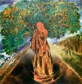 Veiled woman, a painting by Prem Singh