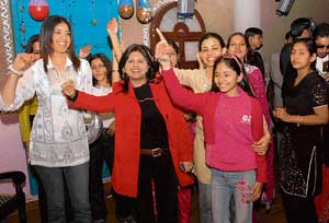 Miss India Frainy Ahuja at a party with students of Sri Krishna Institute of IT and Management
