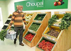 TARO TAAZA: A buyer takes his pick at Choupal Fresh