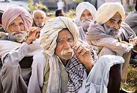 Village elders at an election meeting in Anandpur Sahib. 
