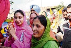Ms Harsimrat Kaur Badal campaigns for her brother in Majitha