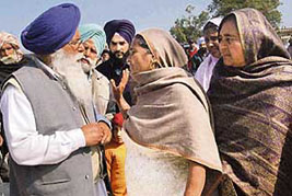 Mr Ujagar Singh Badali, SAD candidate from Morinda, campaigns in his constituency.