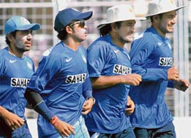 Robin Uthappa, S. Sreesanth, Mahendra Singh Dhoni and Irfan Pathan will be playing in their first World Cup