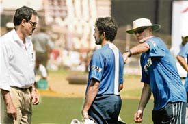 Selection Committee Chairman Dilip Vengsarkar (left) has asserted his authority without restricting Greg Chappell (right).