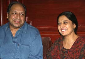 Sudhir Pandey and Nandita Puri during the launch of tele-serial ‘Maayka’ in Amritsar.