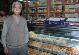 Dina Nath Sharma at his bakery in Amritsar.