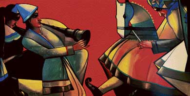 Celebration-III by Paresh Maity. Oil on canvas, 2003