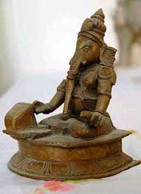 Lord Ganesha operating the computer!