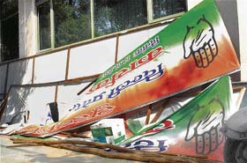 HAND DOWN: A scene outside DPCC office