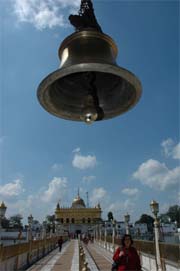 Devotees at Durgiana temple in Amritsar on Tuesday