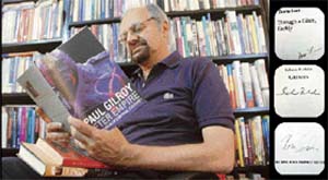 Prof Shelly Walia in his library; his autographed books