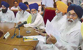 Punjab Chief Minister Parkash Singh Badal, MPs, MLAs and district jathedars of the SAD at a meeting in Chandigarh on Thursday to review the political situation in the state.