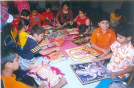Students of CT Public School at a summer workshop in the school hostel in Jalandhar.