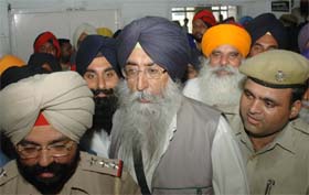 SAD (A) chief Simaranjit Singh Mann at a city court in Jalandhar