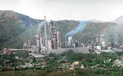 A view of the ACC cement plant at Barmana in Bilaspur, Himachal Pradesh.