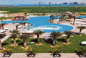 GRAND SPLASH: Nope, not an amusement park but the Sheikh’s personal swimming pool