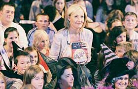 J.K. Rowling presents Harry Potter and the Deathly Hallows at the National History Museum in London