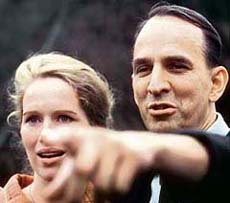 Swedish film-making legend and theatre director Ingmar Bergman and Norwegian actress Liv Ulmann pictured in the 1960s in Stockholm.