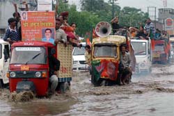Political parties campaigning for the MC elections on the penultimate day faced a stiff opposition from the rain gods.