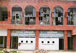 The verandah of a showroom in Urban Estate II, Hisar, which has been encroached upon and illegaly altered by HUDA