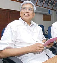 CPM General Secretary Prakash Karat at the party's central committee meeting in New Delhi on Wednesday.