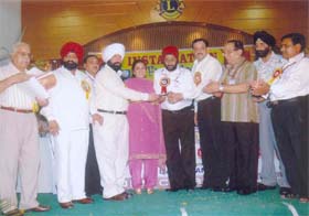 The team at the installation ceremony at Lions Bhavan in Lajpat Nagar