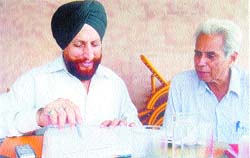 MLA Nattha Singh, a hard-hitting satire on politicans, is the brainchild of Joginder Khurana (left).