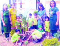 The pre-primary wing of DIPS School, Karol Bagh, celebrate green day.