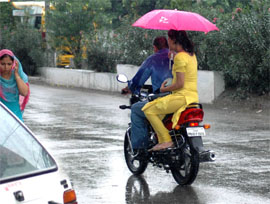Light showers lashed the city on Thursday afternoon.